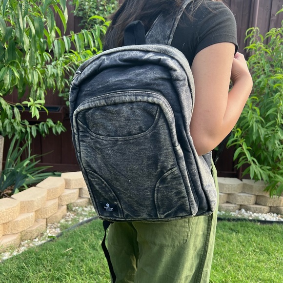 Stonewashed Heavy Cotton Backpack Black - Picture 2 of 14